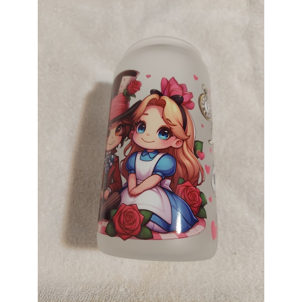 Alice‎ in Wonderland Tumbler Cup with Lid, Straw and Cleaner Cute Anime